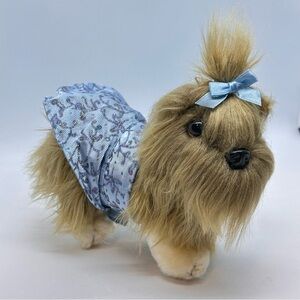 Battat Yorkshire Terrier Puppy Dog Stuffed Animal Plush Blue Bow and Coat 7 Inch